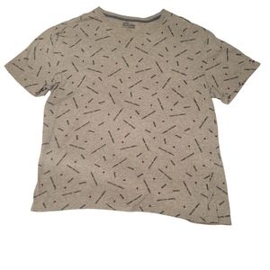 Tommy Hilfiger Shirt Adult XL Gray All Over Print Graphic Short Sleeve